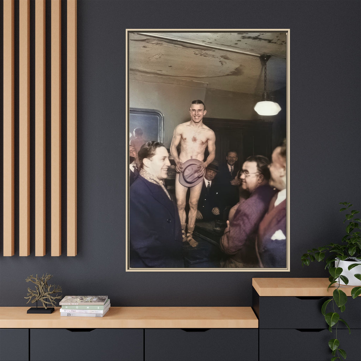 hommes 017 | Framed Vintage Photo - Matte Canvas