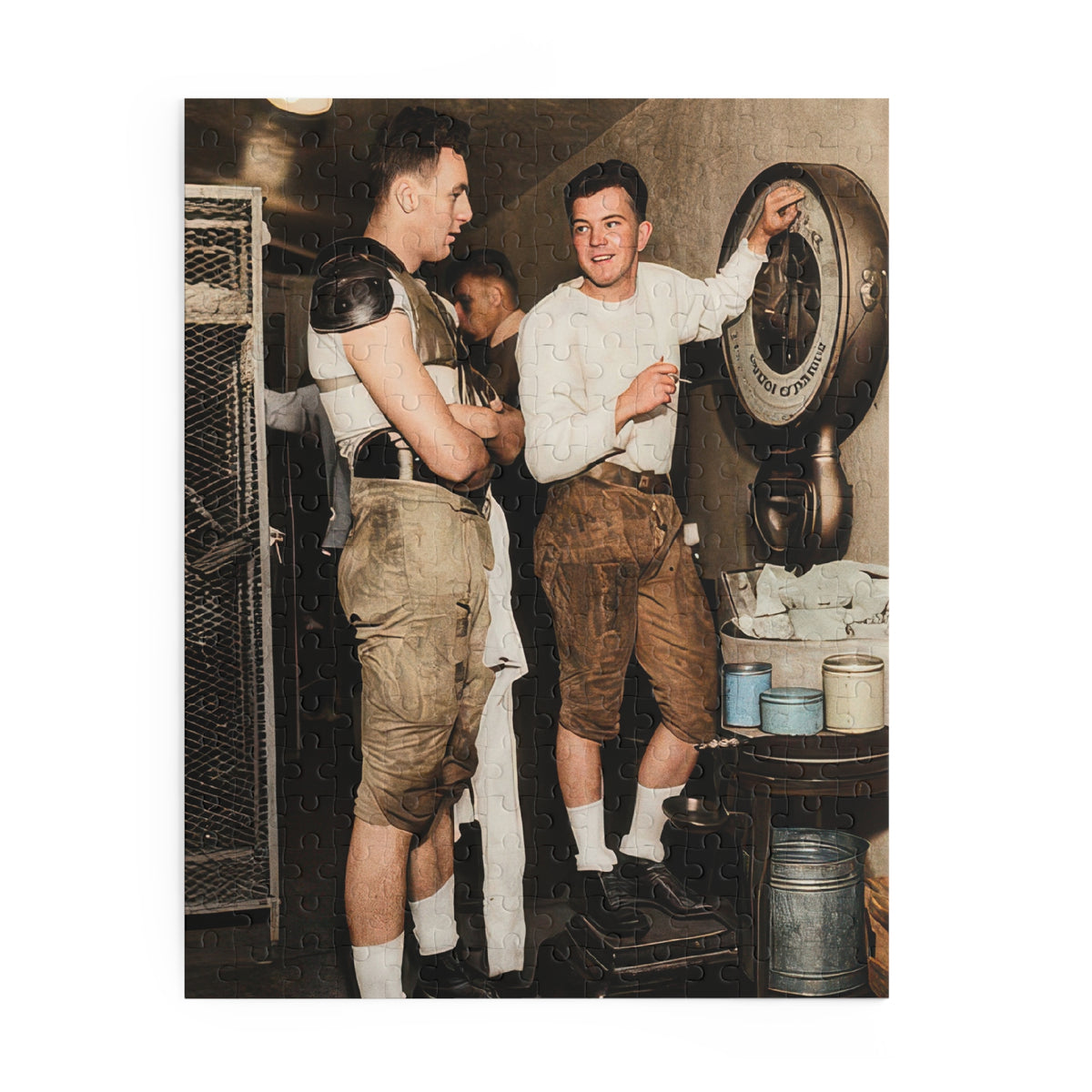 LGBTQ+ Heritage Jigsaw Puzzle — Football Players beside a Scale | athlétisme 027