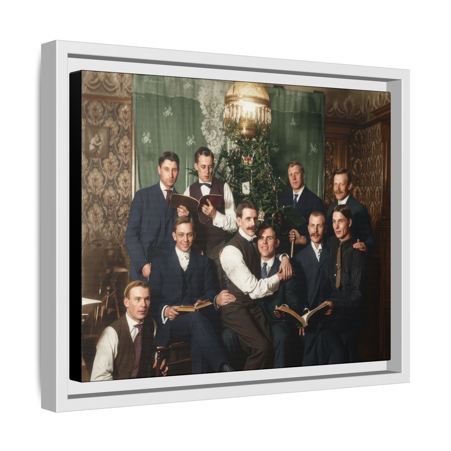 hommes 001 | Framed Vintage Photo - Matte Canvas