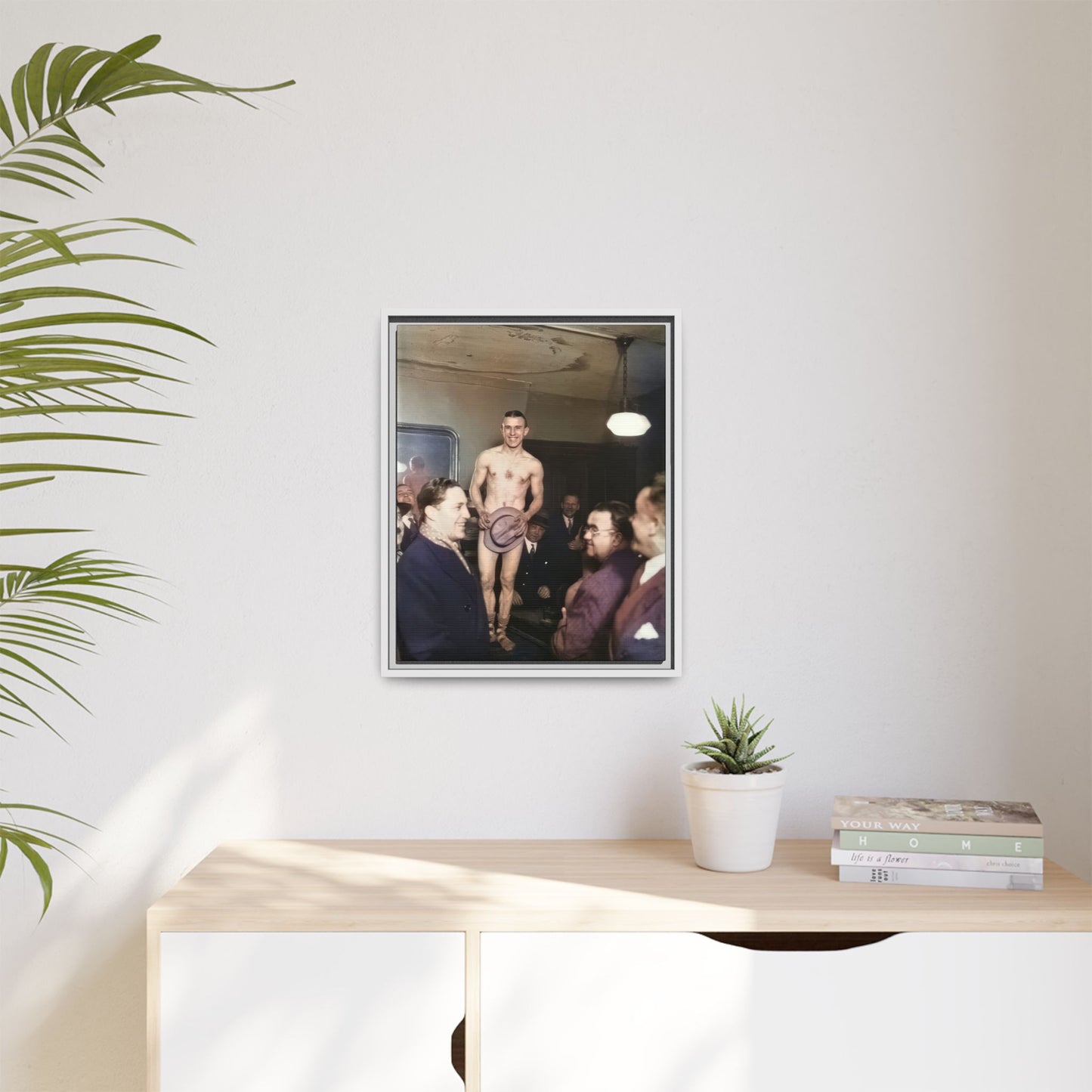 hommes 017 | Framed Vintage Photo - Matte Canvas