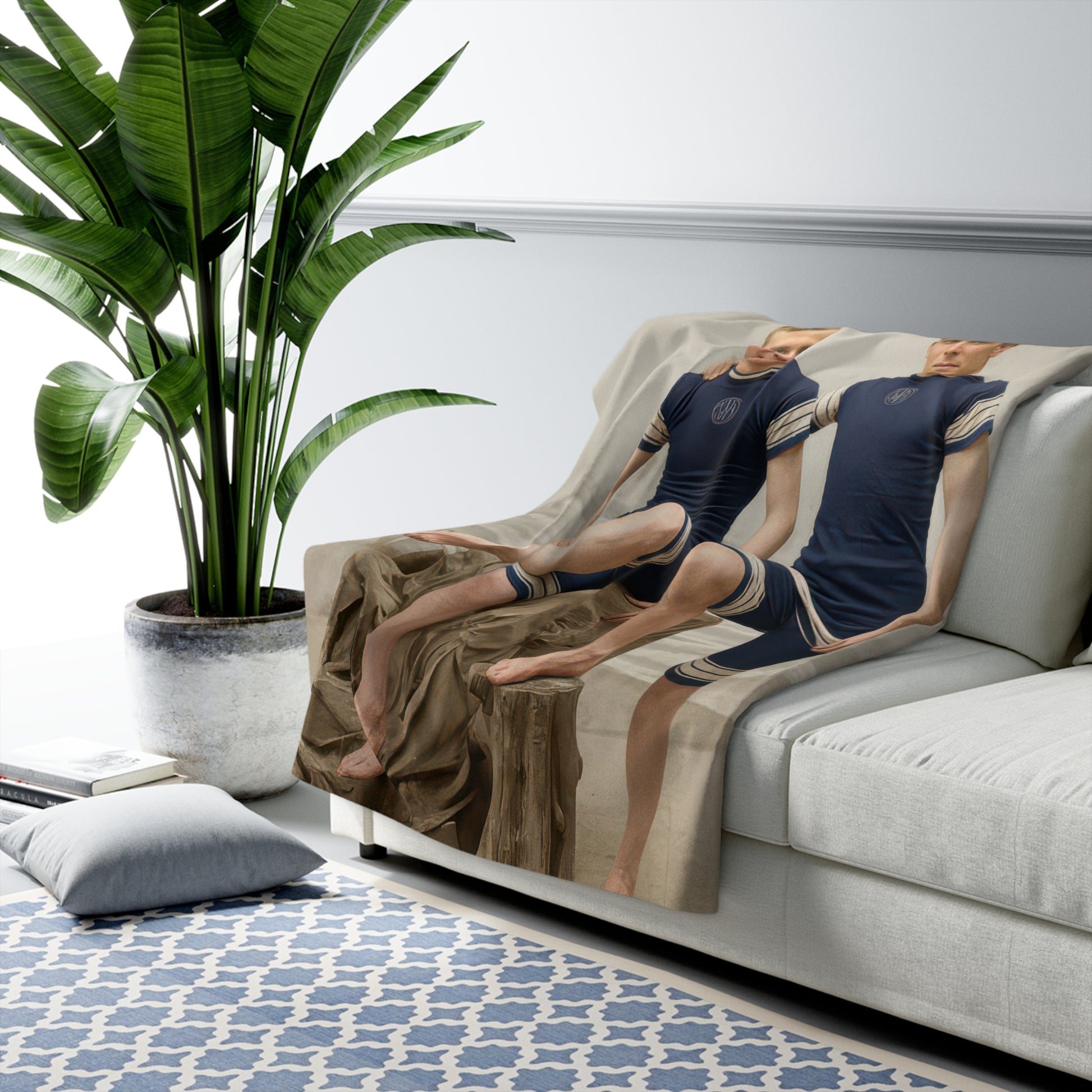 Nager 036 blanket with archival seaside portrait and summery waterfront tone 