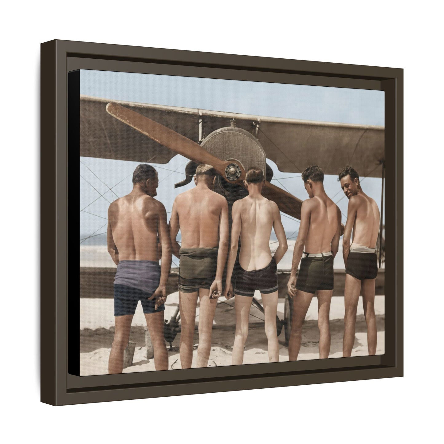 hommes 019 | Framed Vintage Photo - Matte Canvas