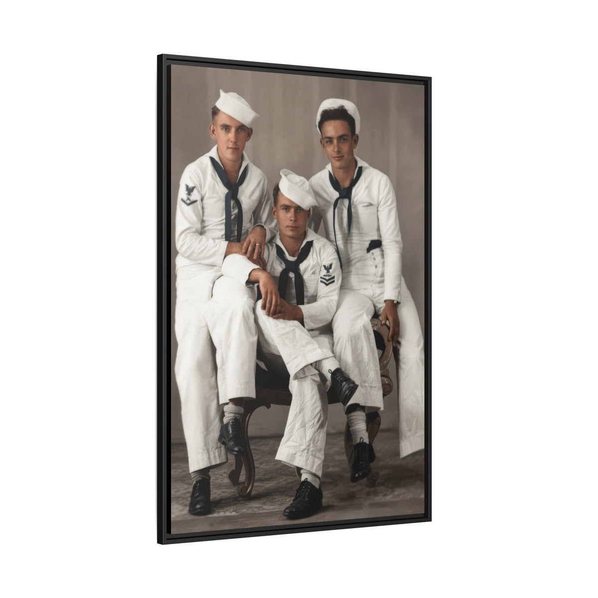hommes 008 | Framed Vintage Photo - Matte Canvas