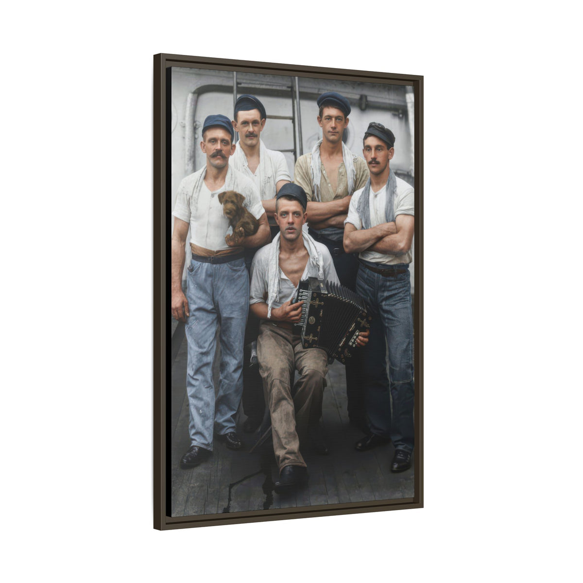 hommes 002 | Framed Vintage Photo - Matte Canvas