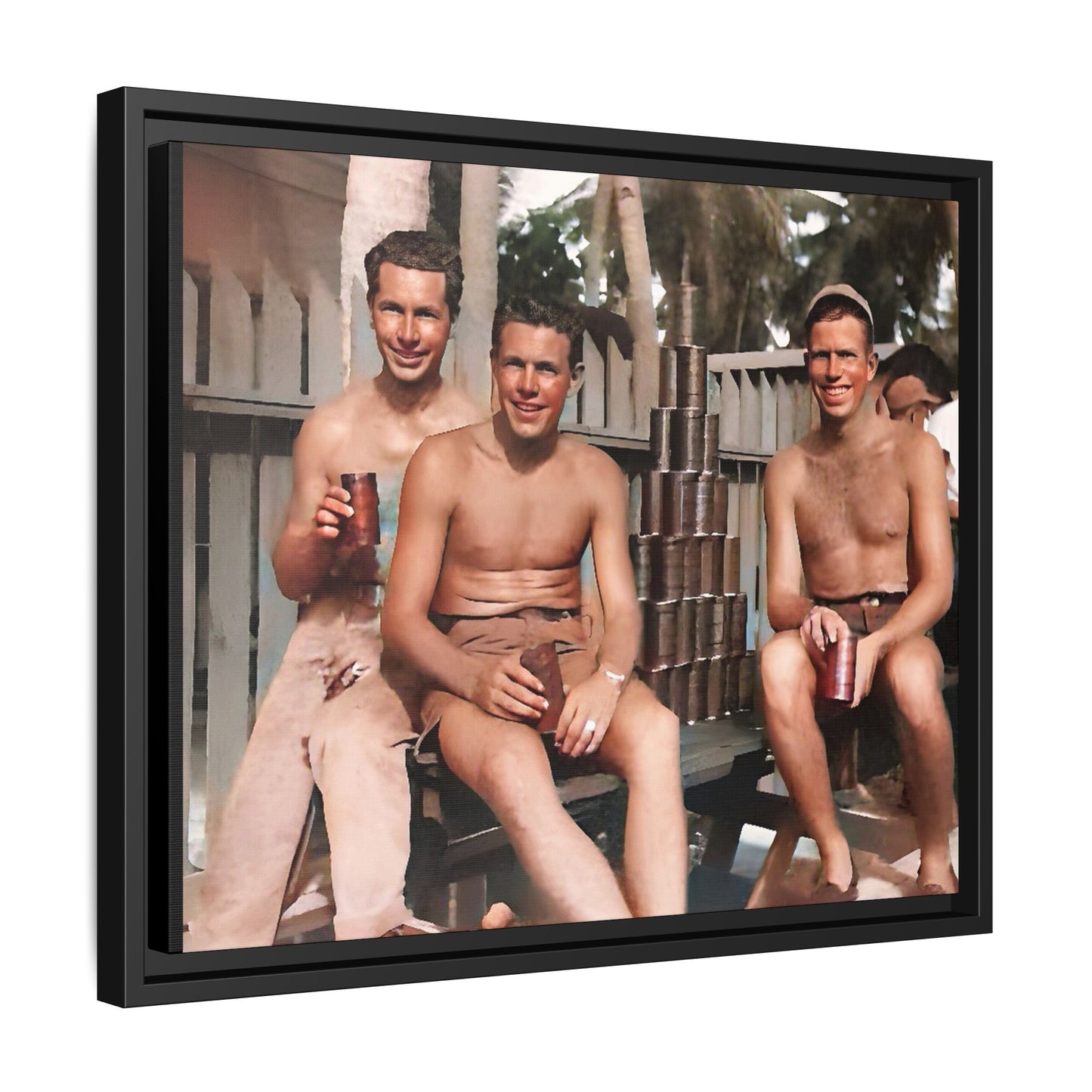 hommes 003 | Framed Vintage Photo - Matte Canvas