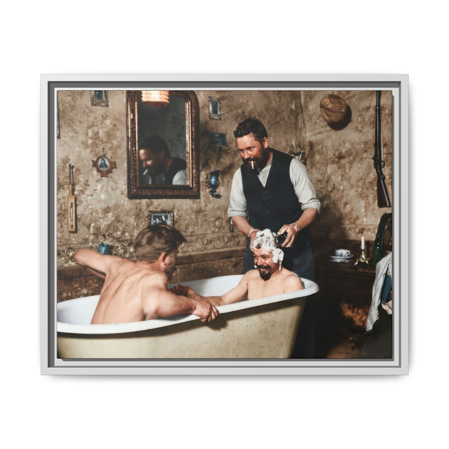 hommes 031 | Framed Vintage Photo - Matte Canvas