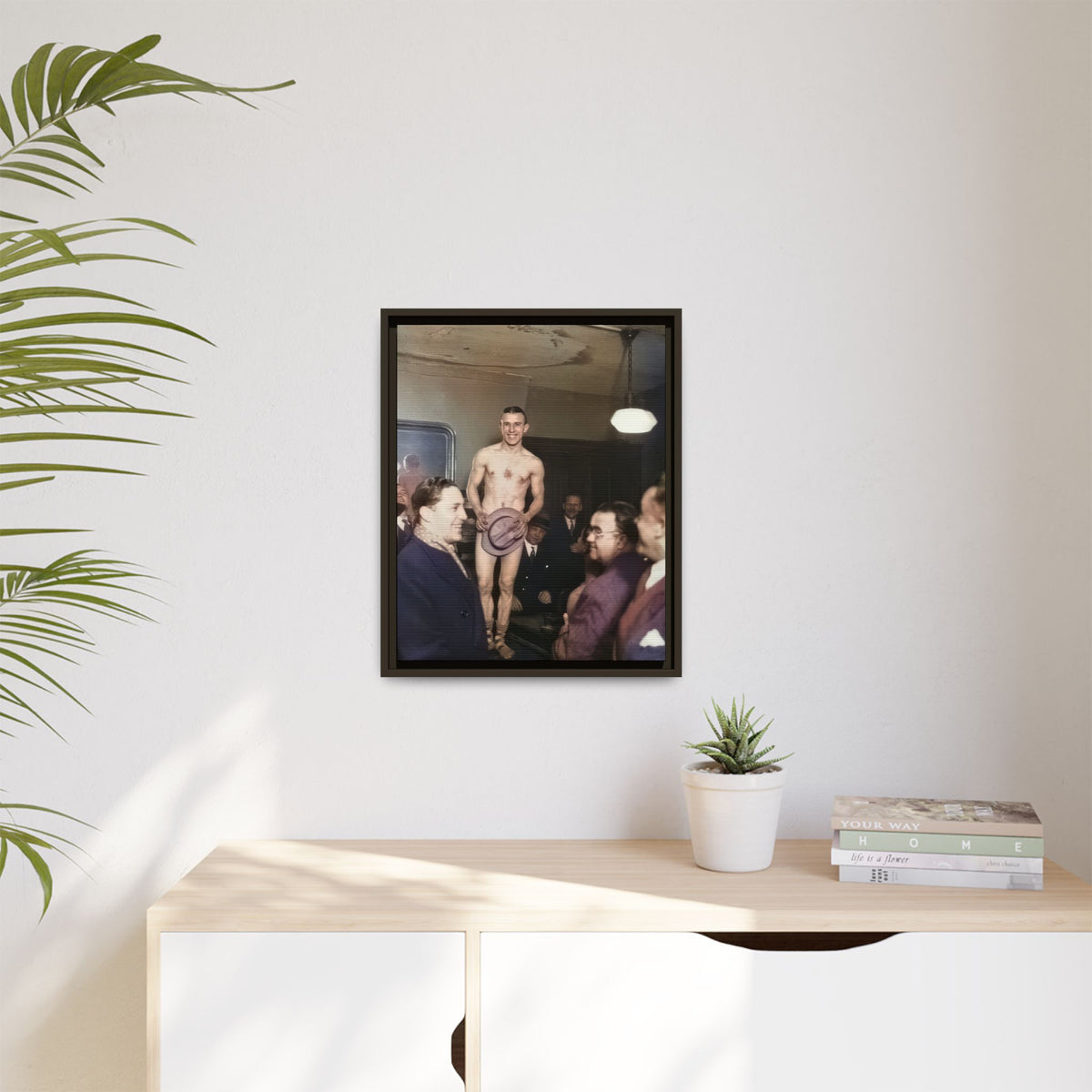 hommes 017 | Framed Vintage Photo - Matte Canvas