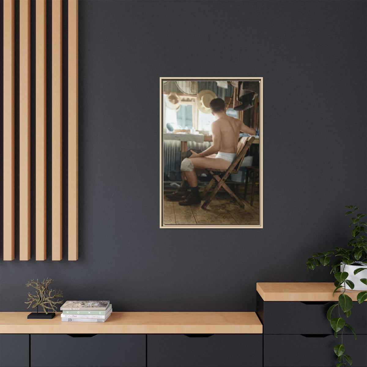 celibataire 022 | Framed Vintage Photo - Matte Canvas