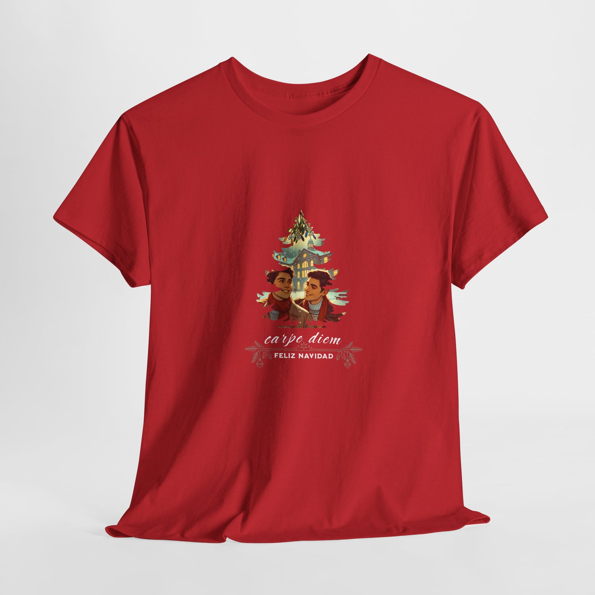 Carpe Diem - feliz navidad | Festive Pride T-Shirt Latino College LGBTQ Christmas Pride Mistletoe