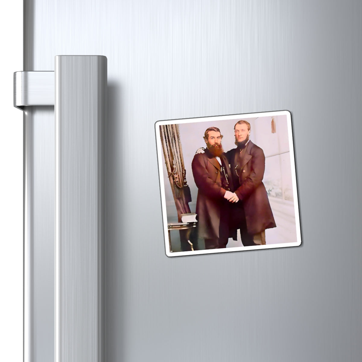 paire 022 | Magnets Gay Mormon Couple Vintage Queer LGBTQ Husband LGBTQ Suit Holding Hands