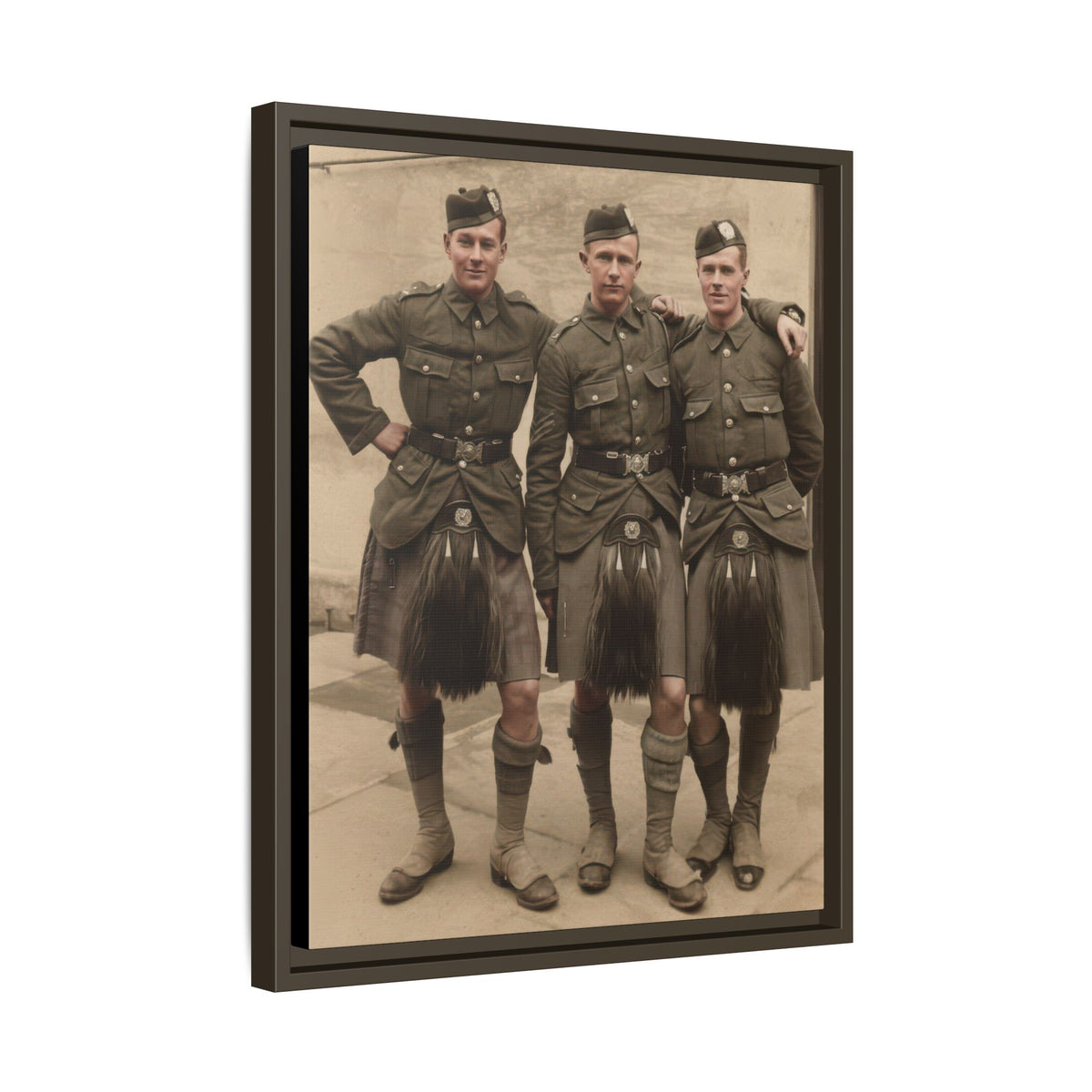 hommes 014 | Framed Vintage Photo - Matte Canvas