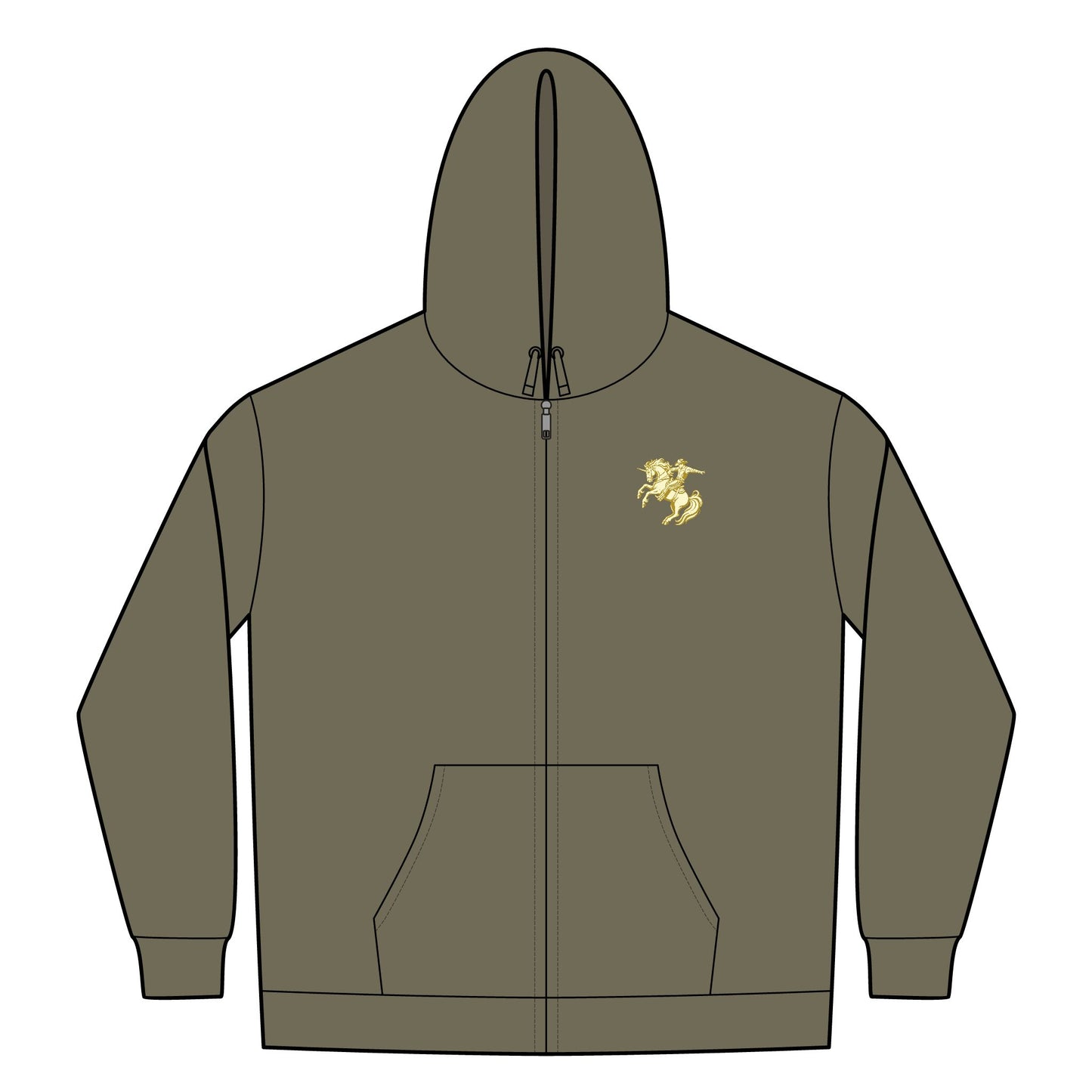 Rainbow Riders Rodeo Heavyweight Zip Hoodie — Embroidered Front & Graphic Back