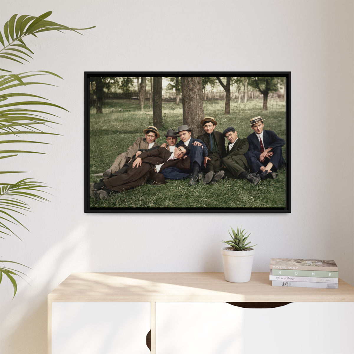 hommes 005 | Framed Vintage Photo - Matte Canvas
