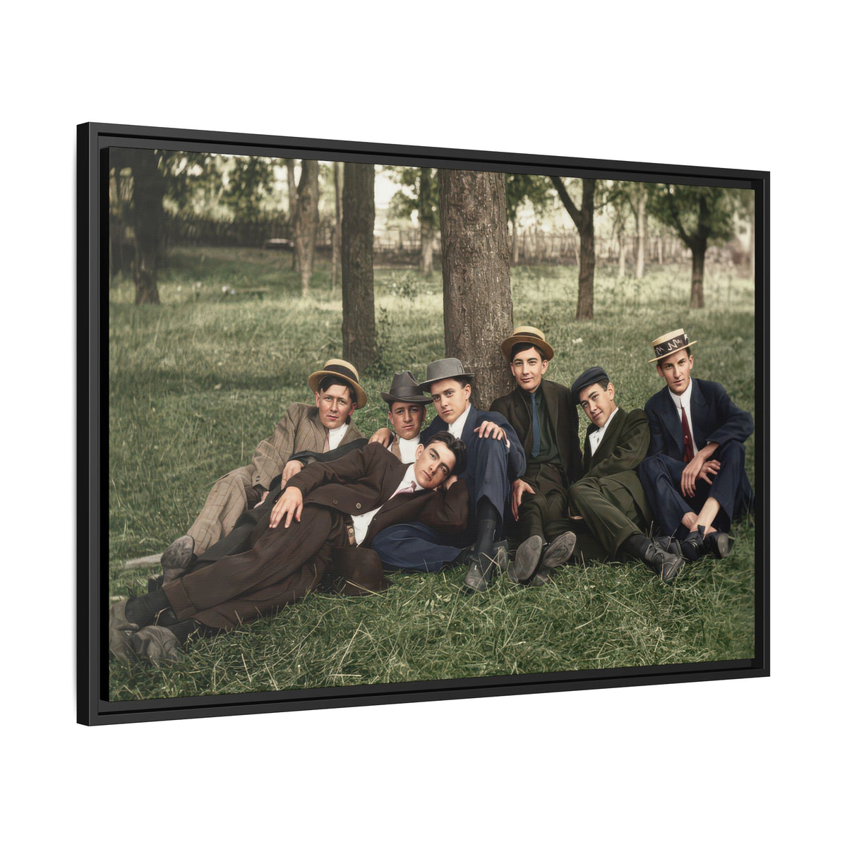 hommes 005 | Framed Vintage Photo - Matte Canvas