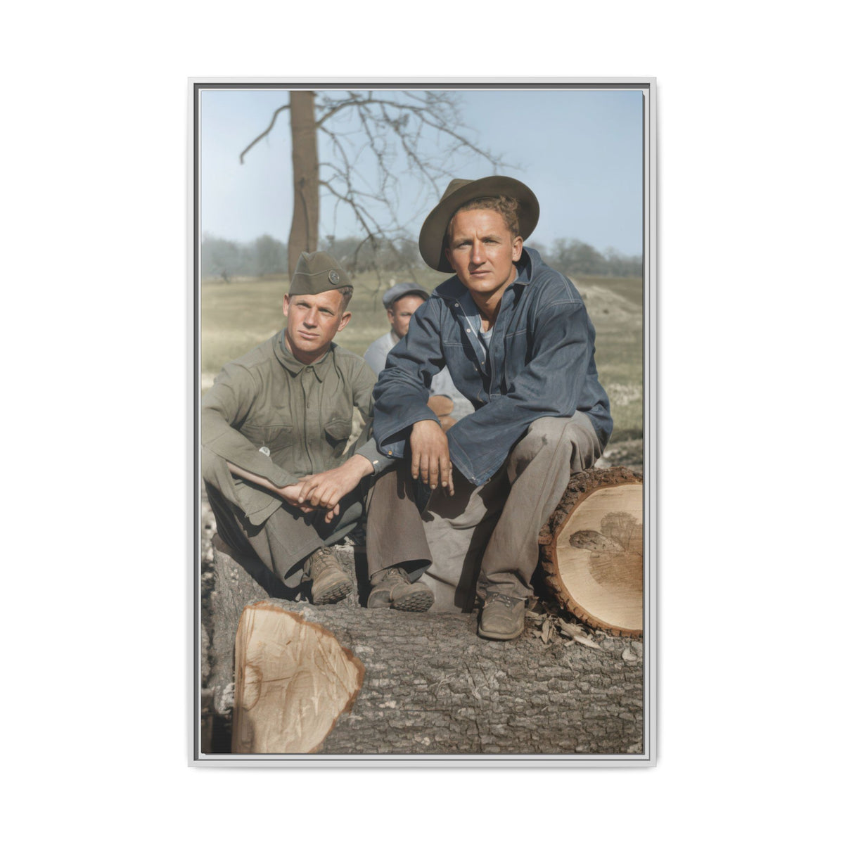 hommes 020 | Framed Vintage Photo - Matte Canvas