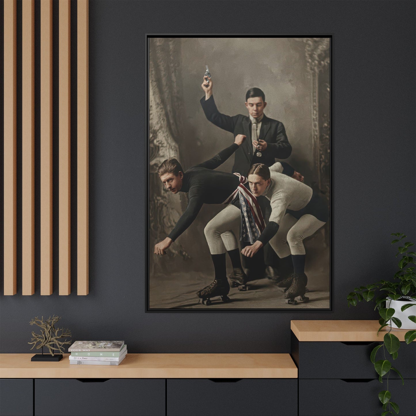 athlétisme 020 | Framed Vintage Photo - Matte Canvas