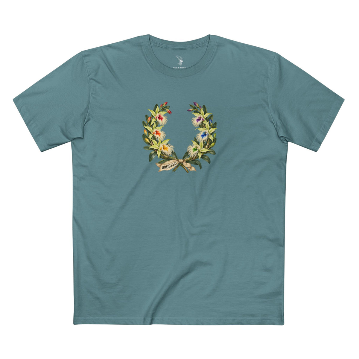 Honduran Digbyana Orchid ORGULLO Pride Laurel Wreath T-Shirt — Unhidden Beauty