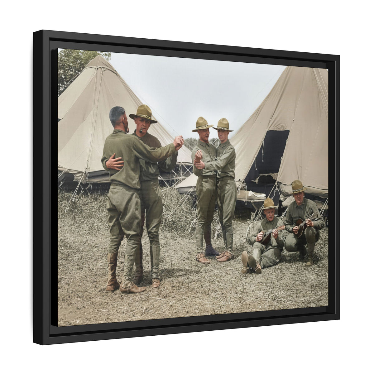 hommes 006 | Framed Vintage Photo - Matte Canvas