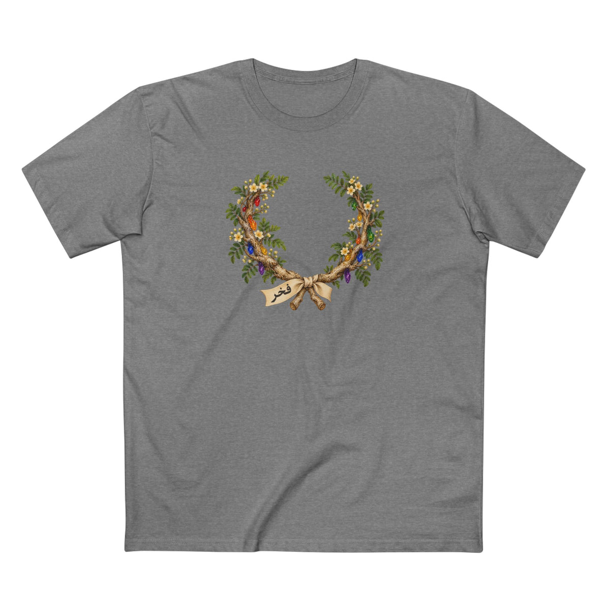 Omani Frankincense Fakhr Pride T-Shirt | LGBTQ+ Laurel Wreath Tee