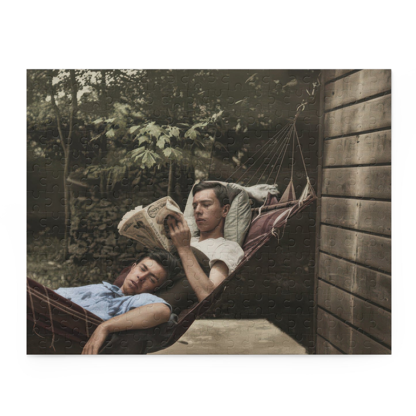 Hammock Afternoon Companions | Restored Historical Jigsaw Puzzle | paire 094