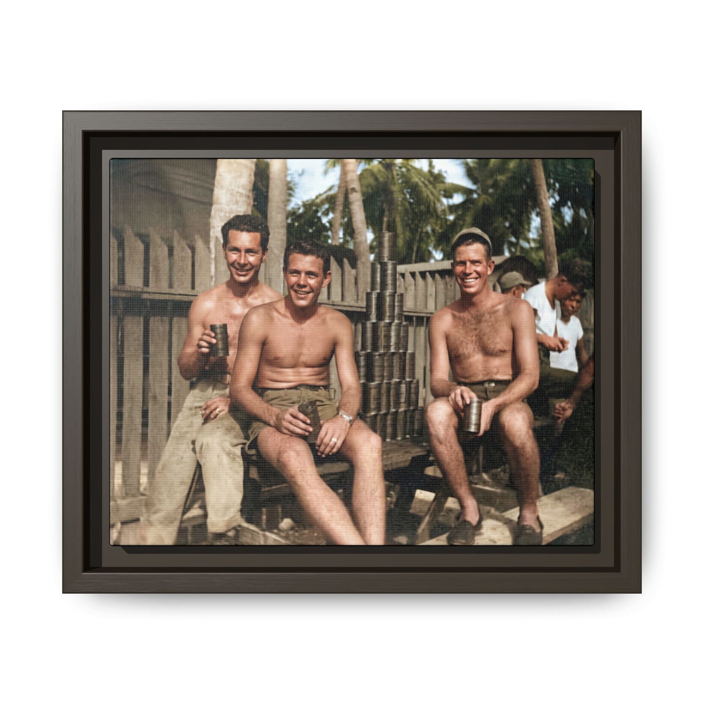 hommes 003 | Framed Vintage Photo - Matte Canvas
