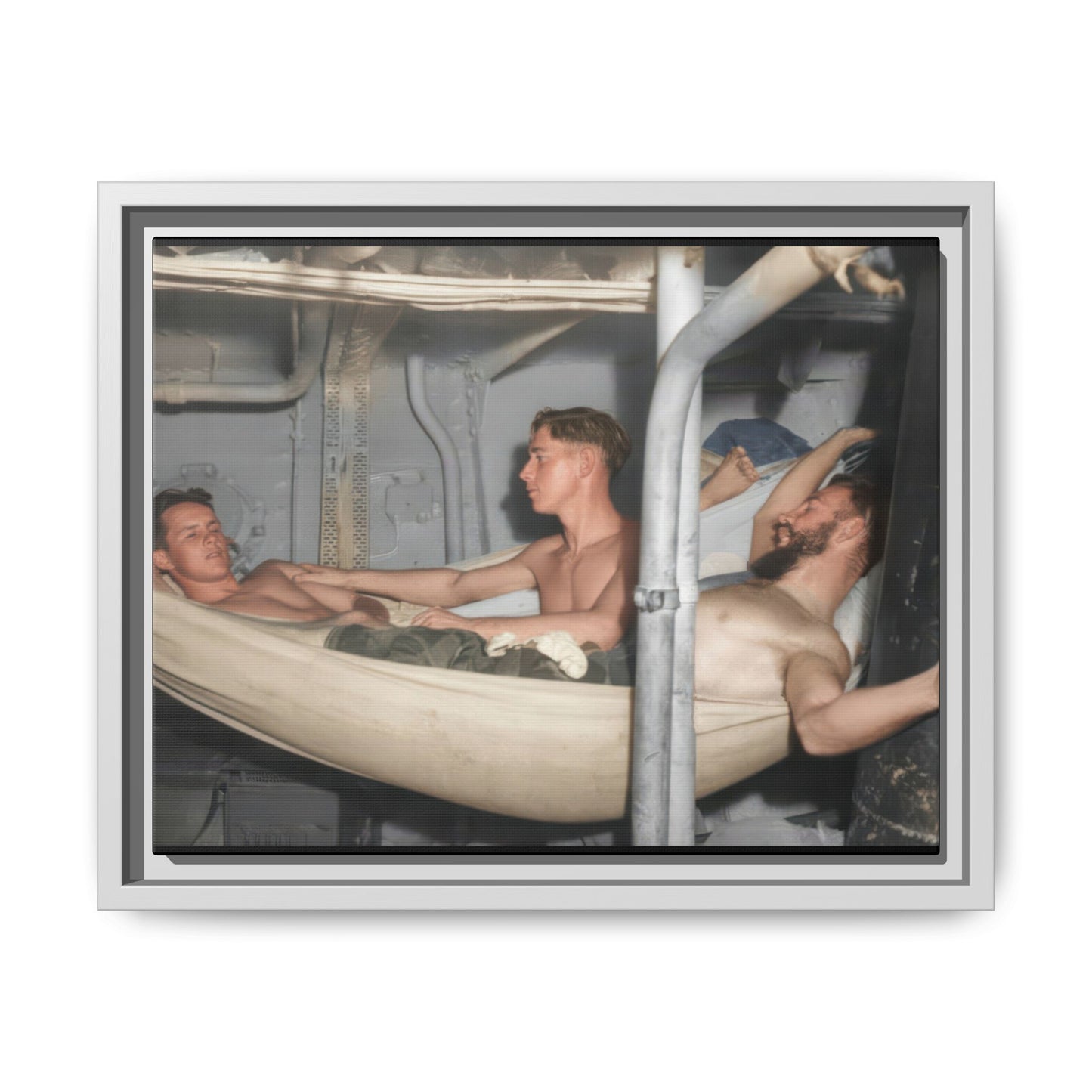 hommes 004 | Framed Vintage Photo - Matte Canvas