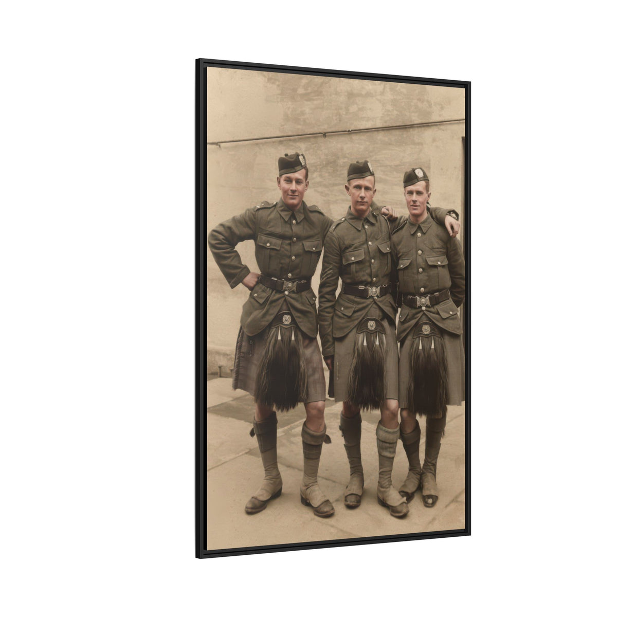 hommes 014 | Framed Vintage Photo - Matte Canvas