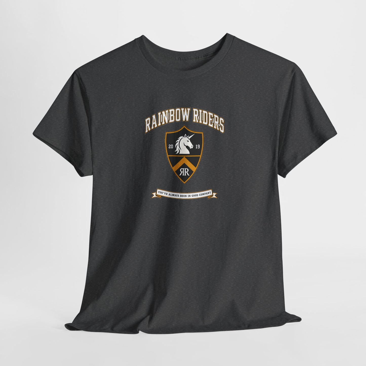 Rainbow Riders Heritage Crest T-Shirt | Est. 2019 LGBTQ+ Collegiate Tee
