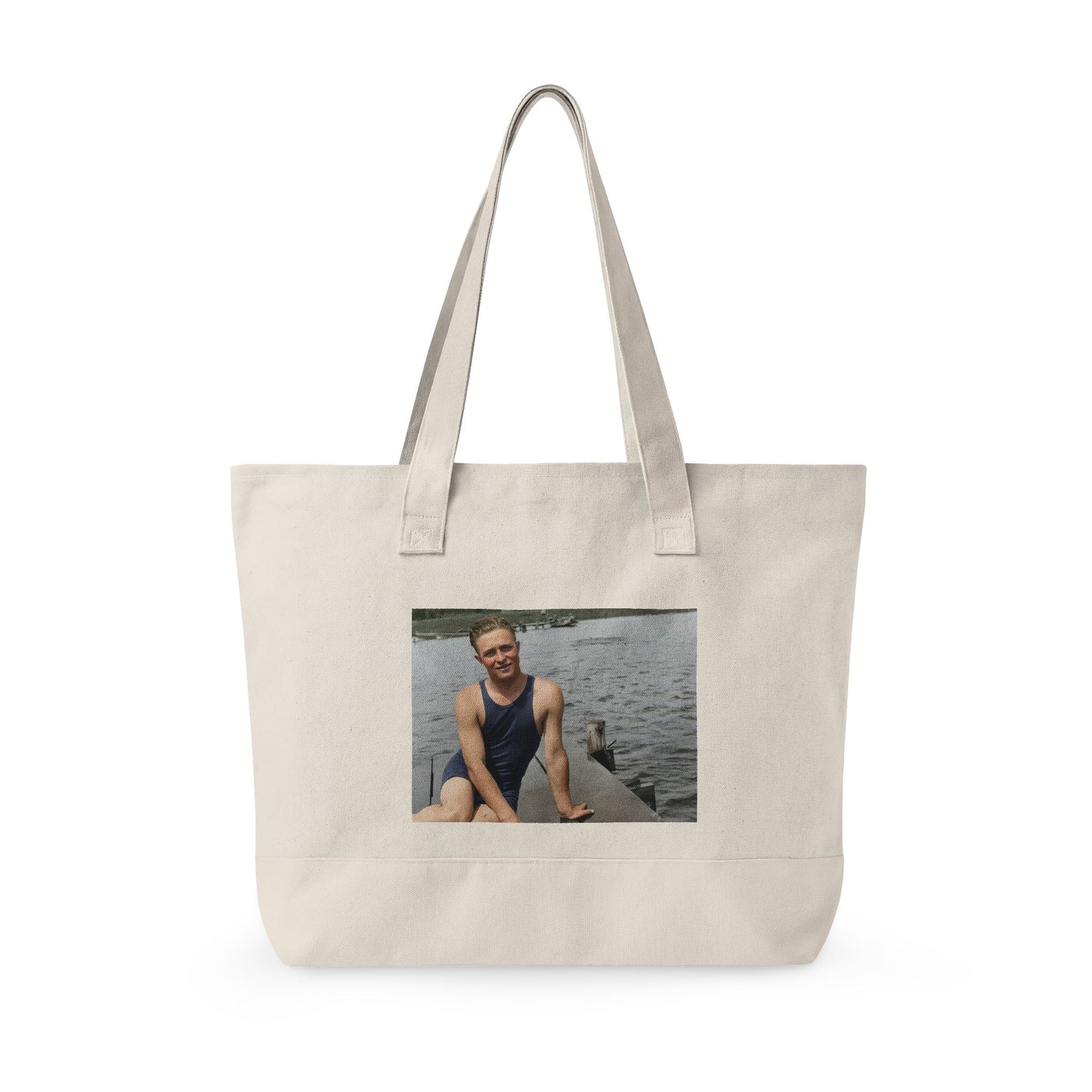 restored waterfront swimmer tote bag 