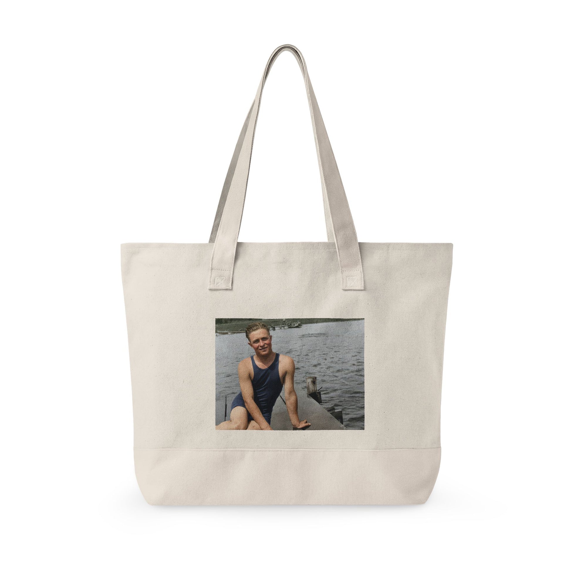 restored waterfront swimmer tote bag 