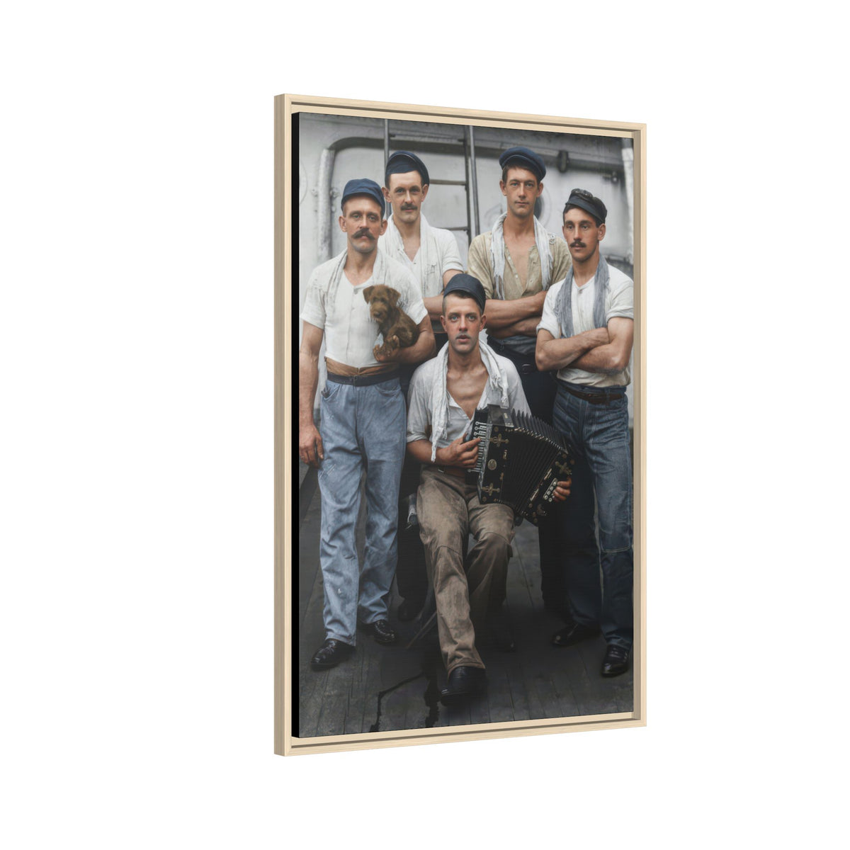 hommes 002 | Framed Vintage Photo - Matte Canvas