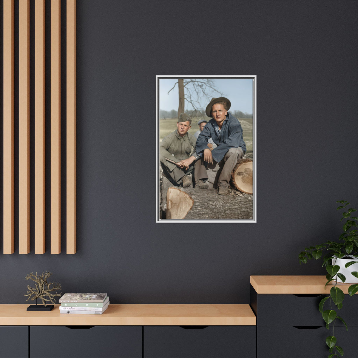hommes 020 | Framed Vintage Photo - Matte Canvas