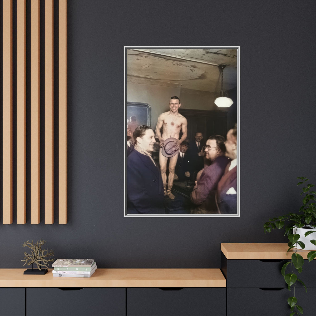 hommes 017 | Framed Vintage Photo - Matte Canvas