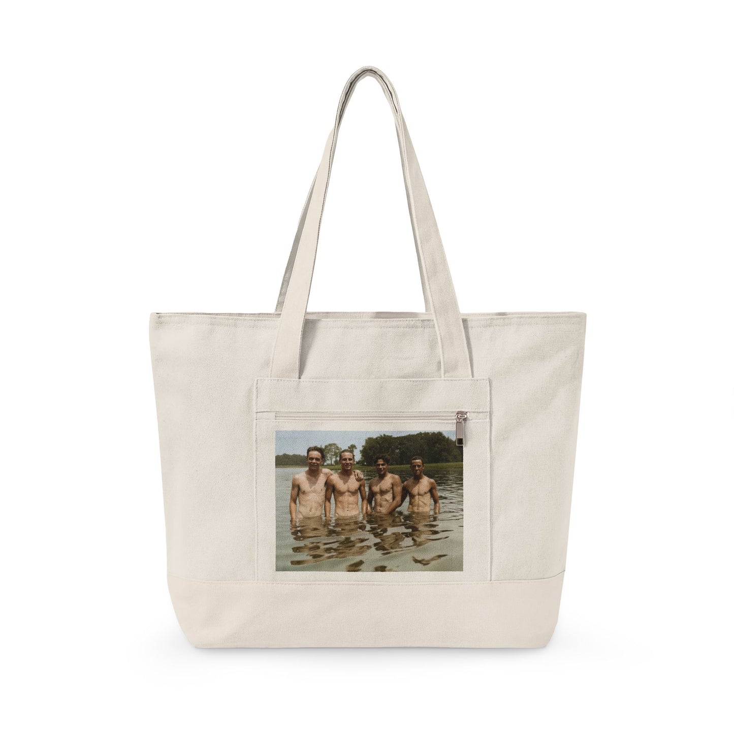 Heavy cotton canvas tote featuring restored archival summer image 