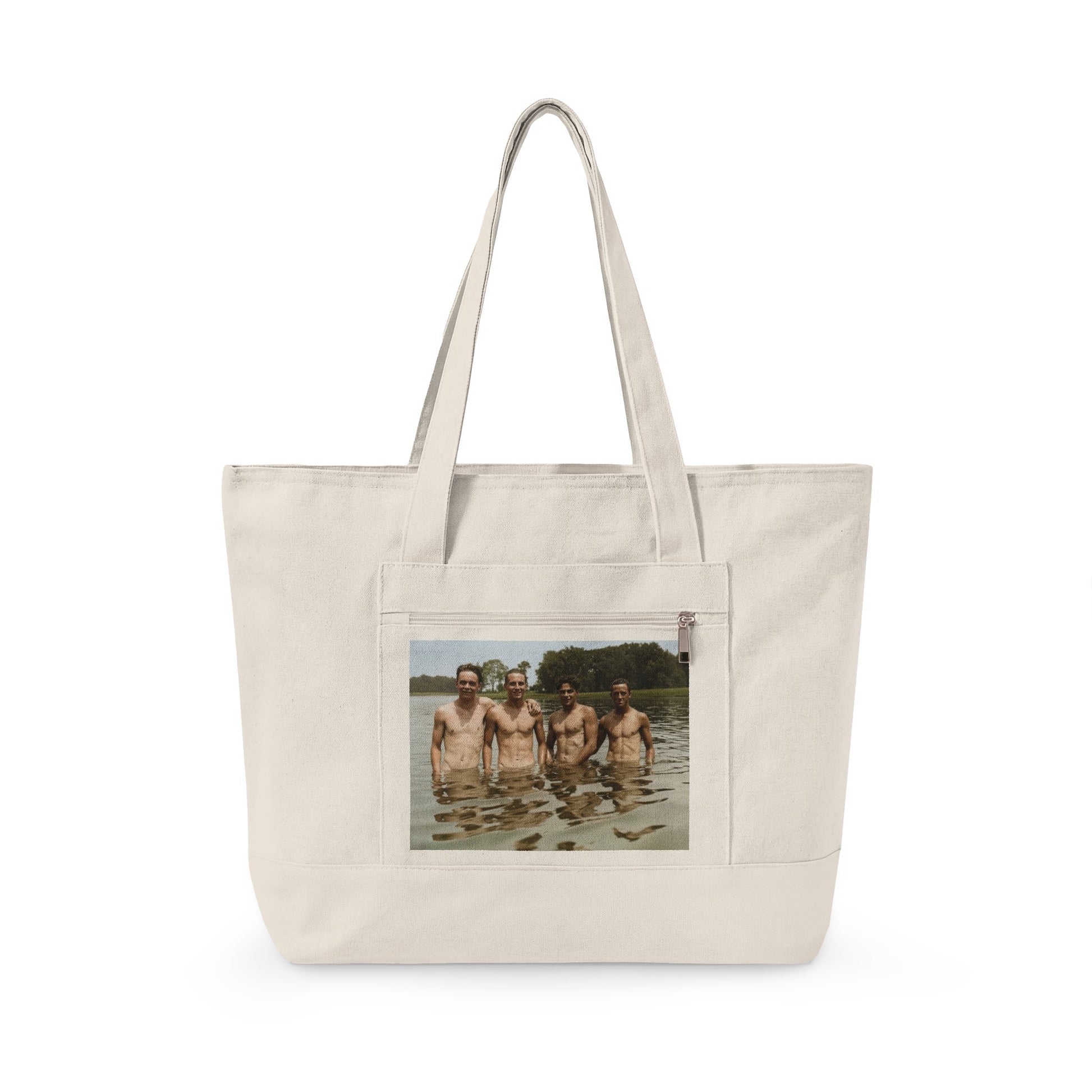 Heavy cotton canvas tote featuring restored archival summer image 