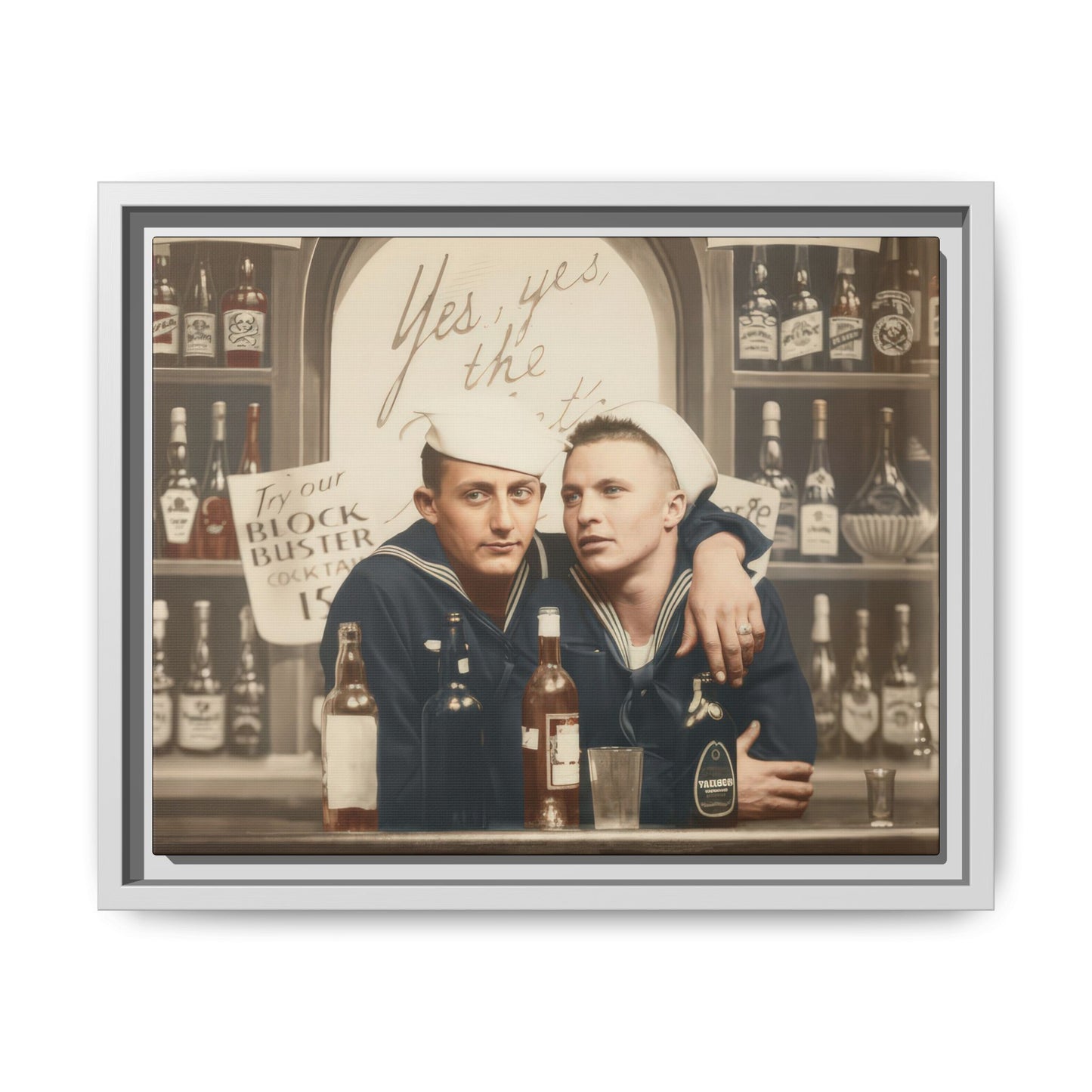 paire 048 | Framed Vintage Photo - Matte Canvas