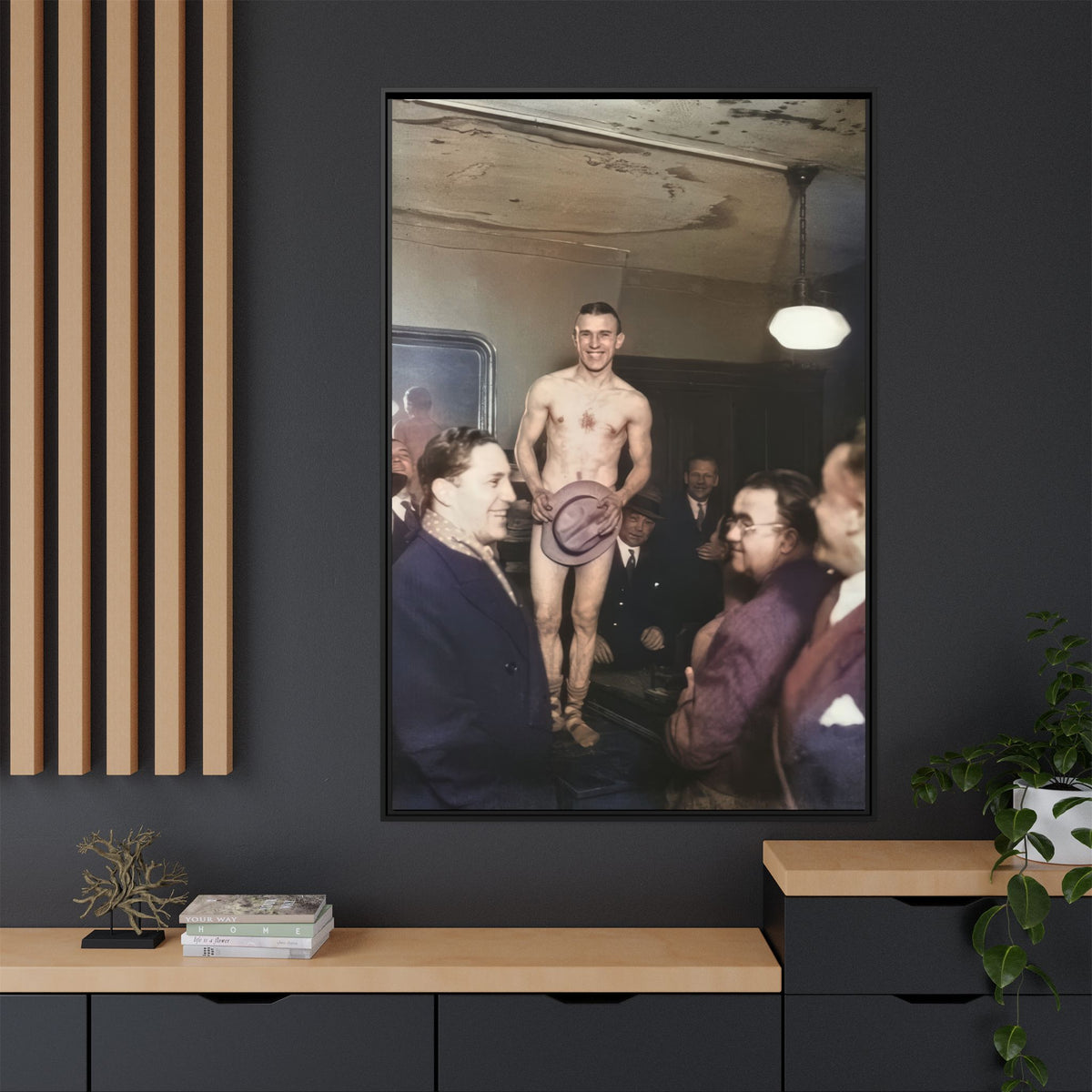 hommes 017 | Framed Vintage Photo - Matte Canvas