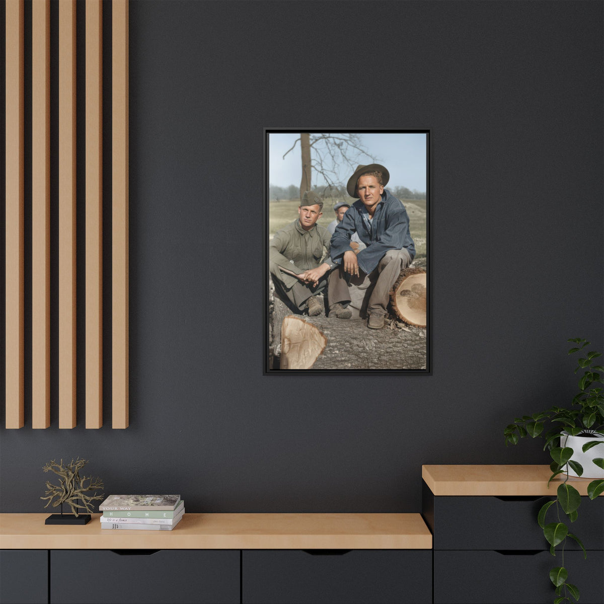 hommes 020 | Framed Vintage Photo - Matte Canvas
