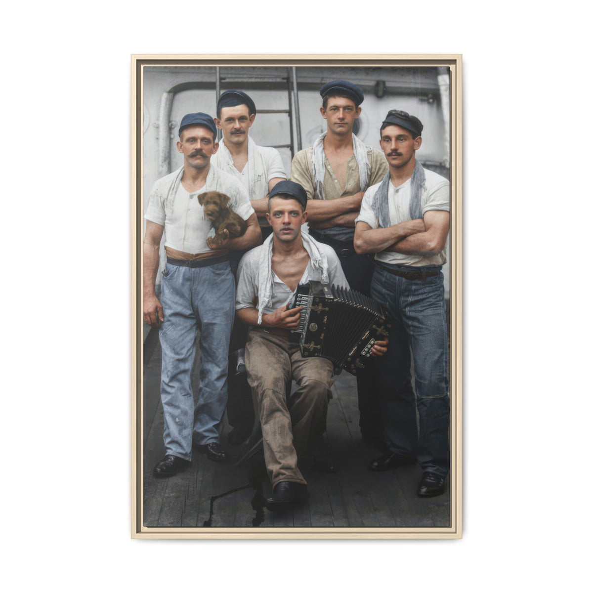 hommes 002 | Framed Vintage Photo - Matte Canvas