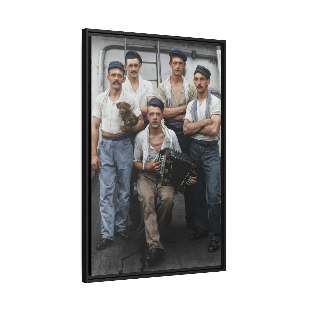 hommes 002 | Framed Vintage Photo - Matte Canvas