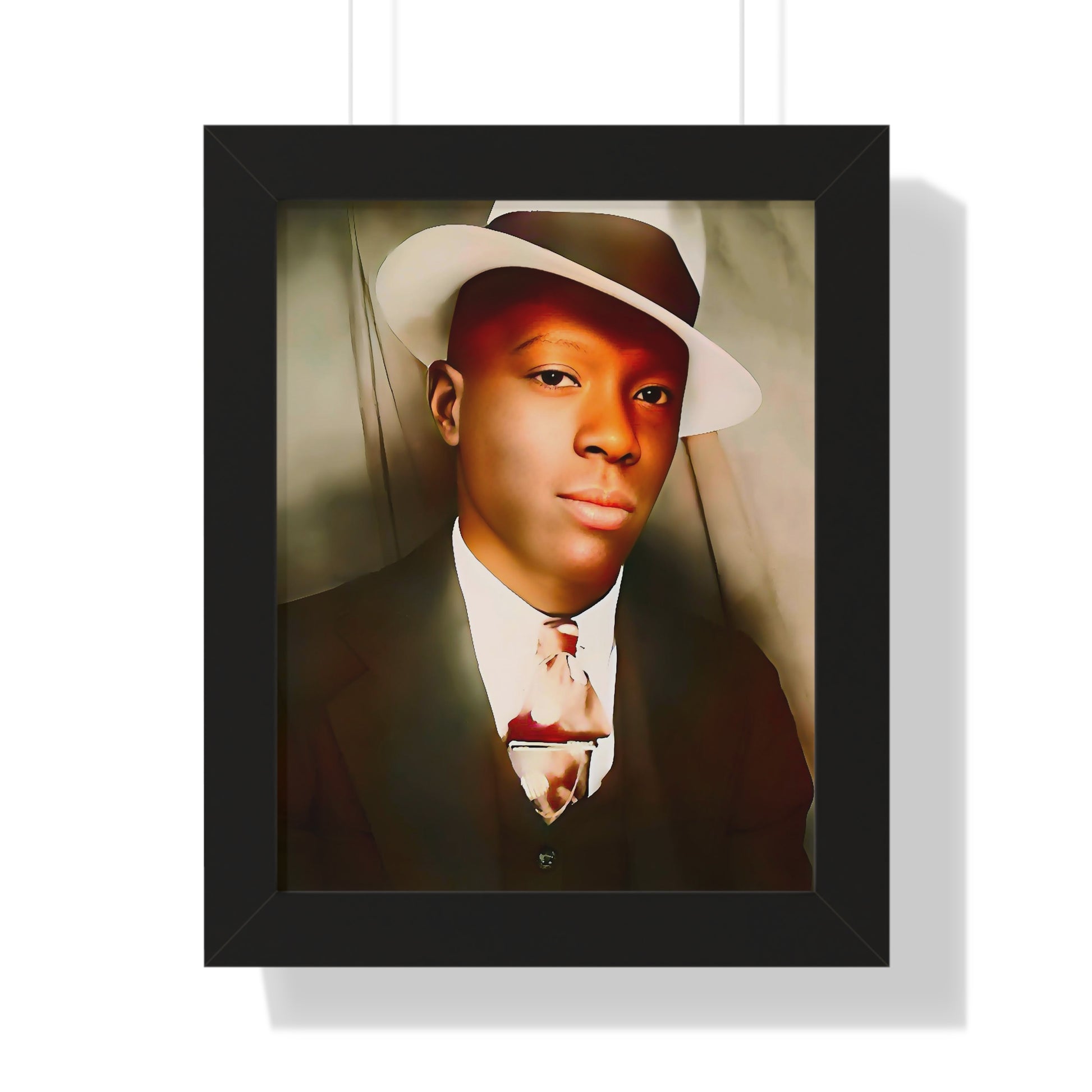 celibataire 019 | Framed Poster Vintage Black Man Photo Afro American Pride Fedora Gay LGBTQ Queer