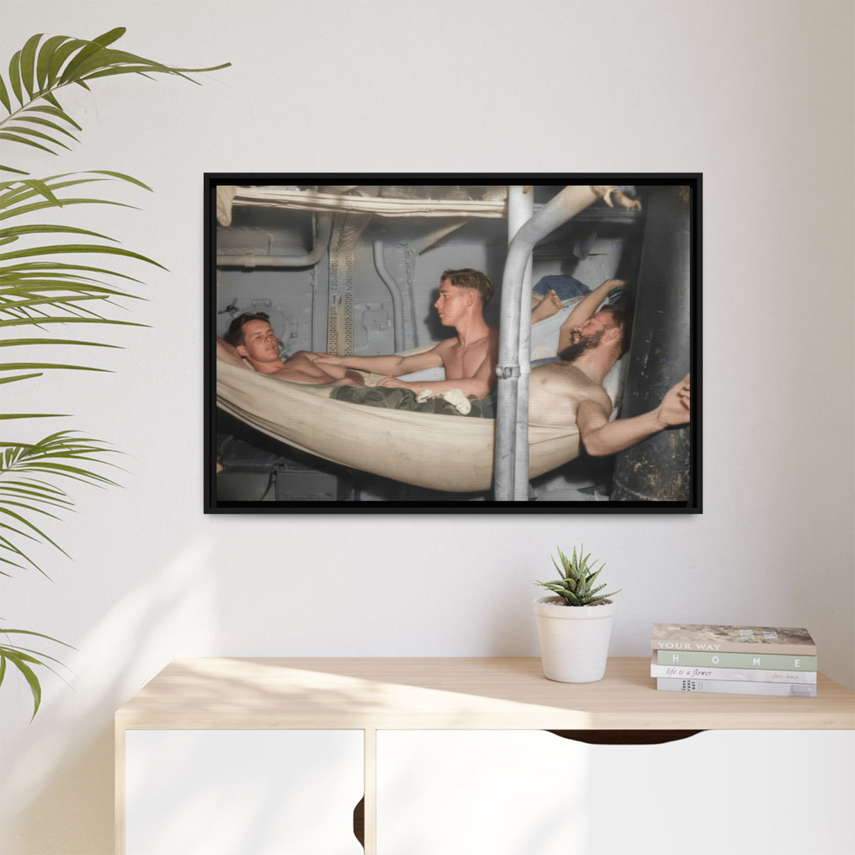 hommes 004 | Framed Vintage Photo - Matte Canvas