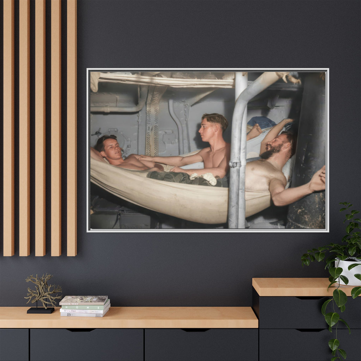 hommes 004 | Framed Vintage Photo - Matte Canvas