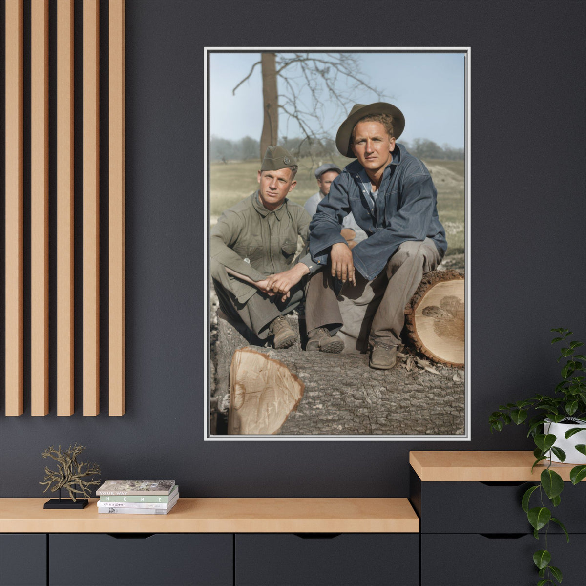 hommes 020 | Framed Vintage Photo - Matte Canvas