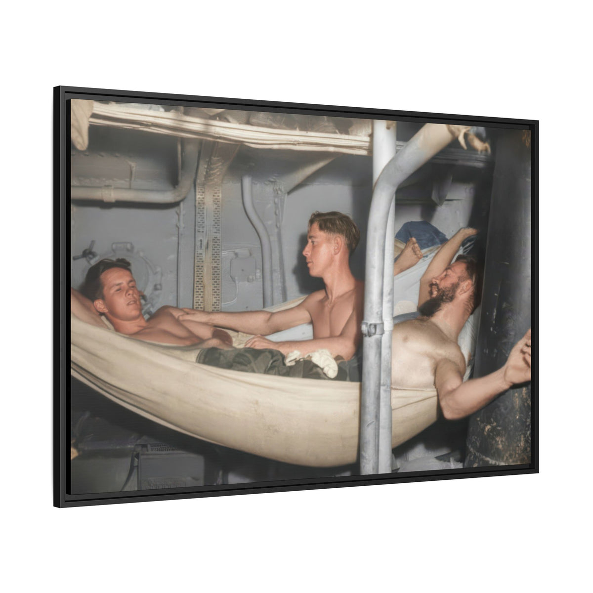 hommes 004 | Framed Vintage Photo - Matte Canvas