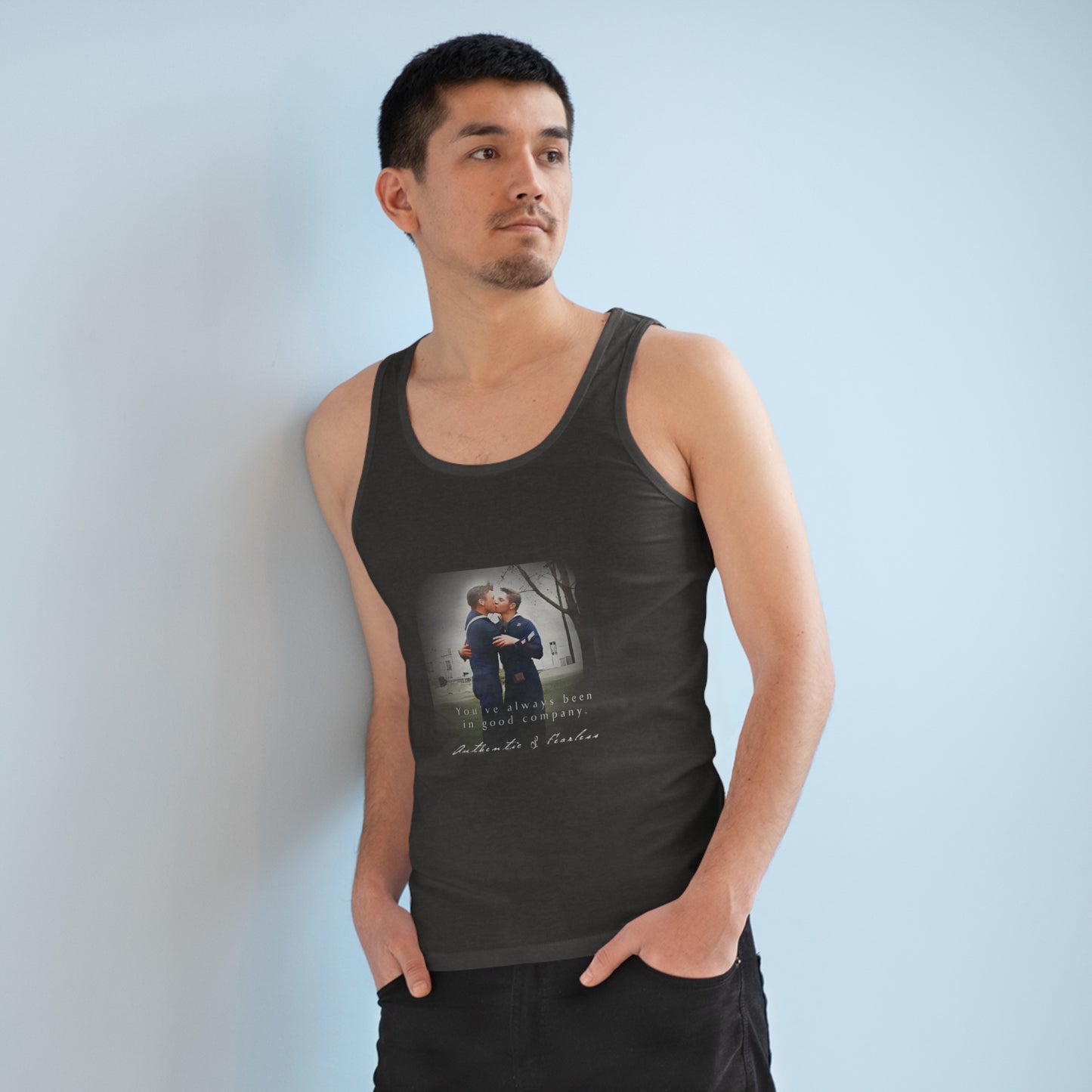 paire 034 | Vintage Jersey Tank Gay Men Kissing Queer Sailors USN Navy GBTQ Gift Husband Gift