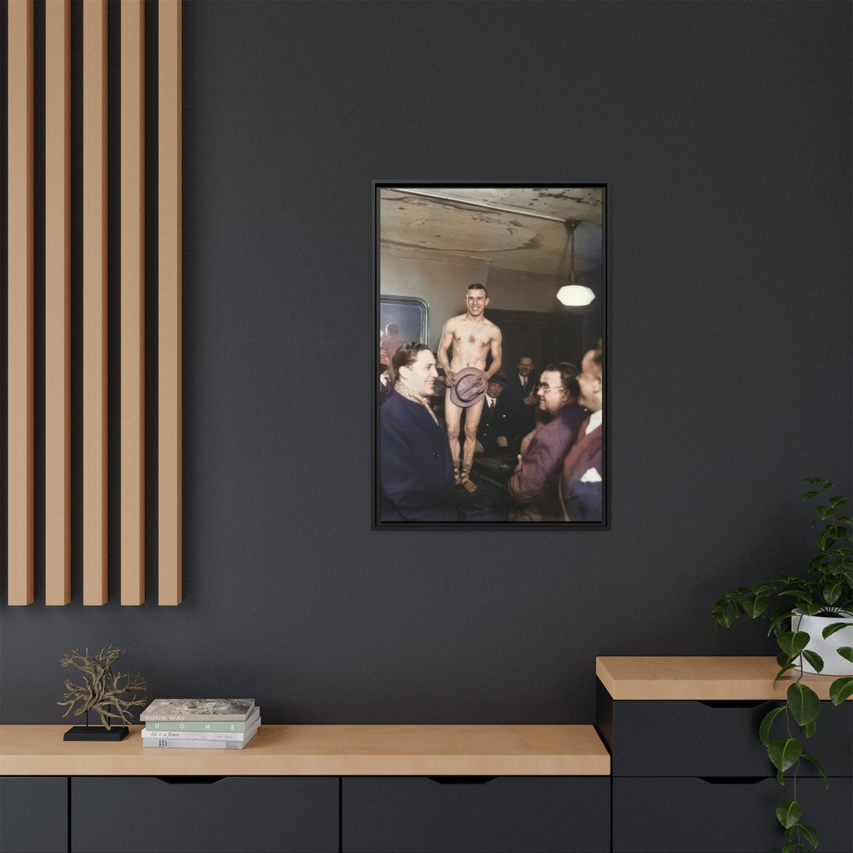 hommes 017 | Framed Vintage Photo - Matte Canvas