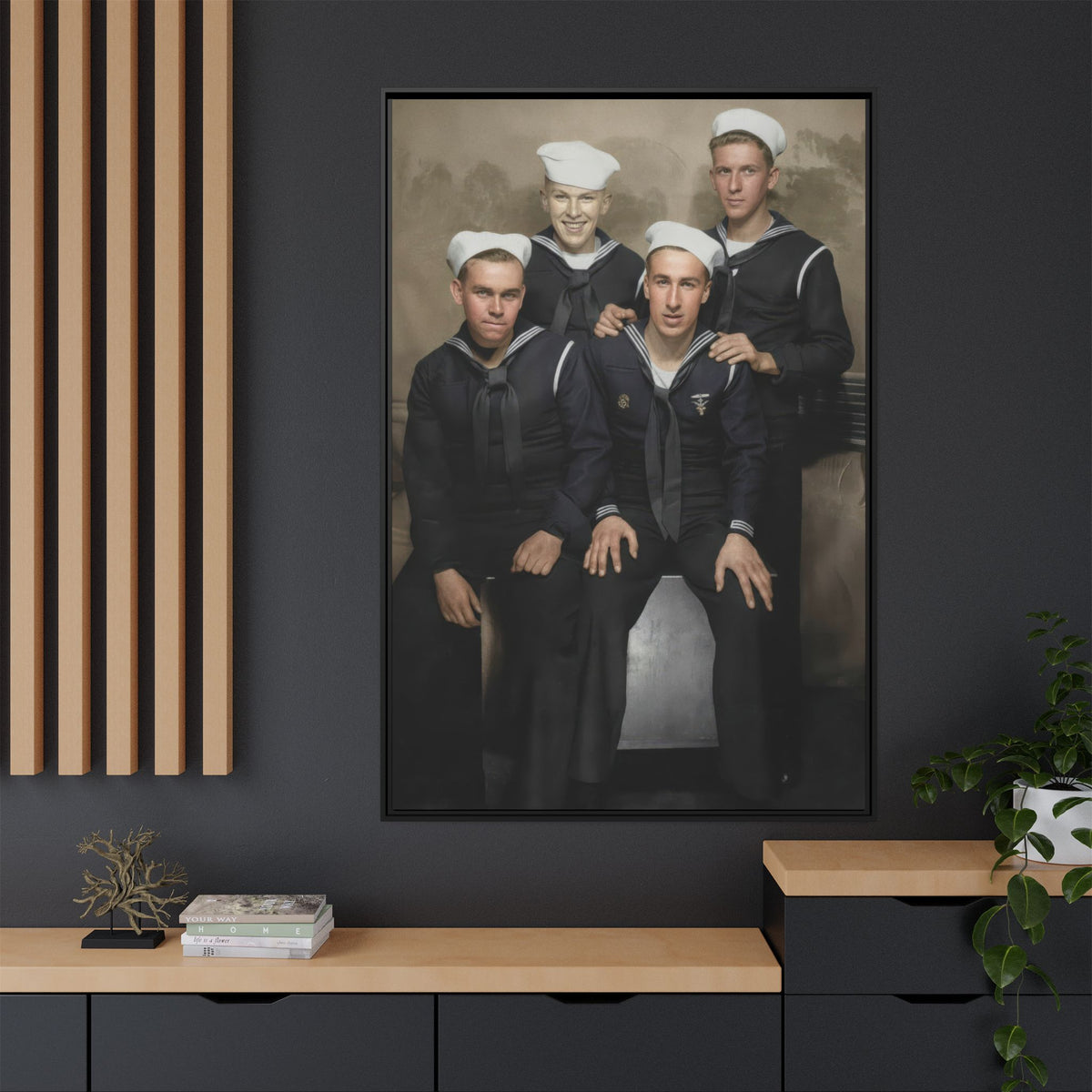 hommes 011 | Framed Vintage Photo - Matte Canvas