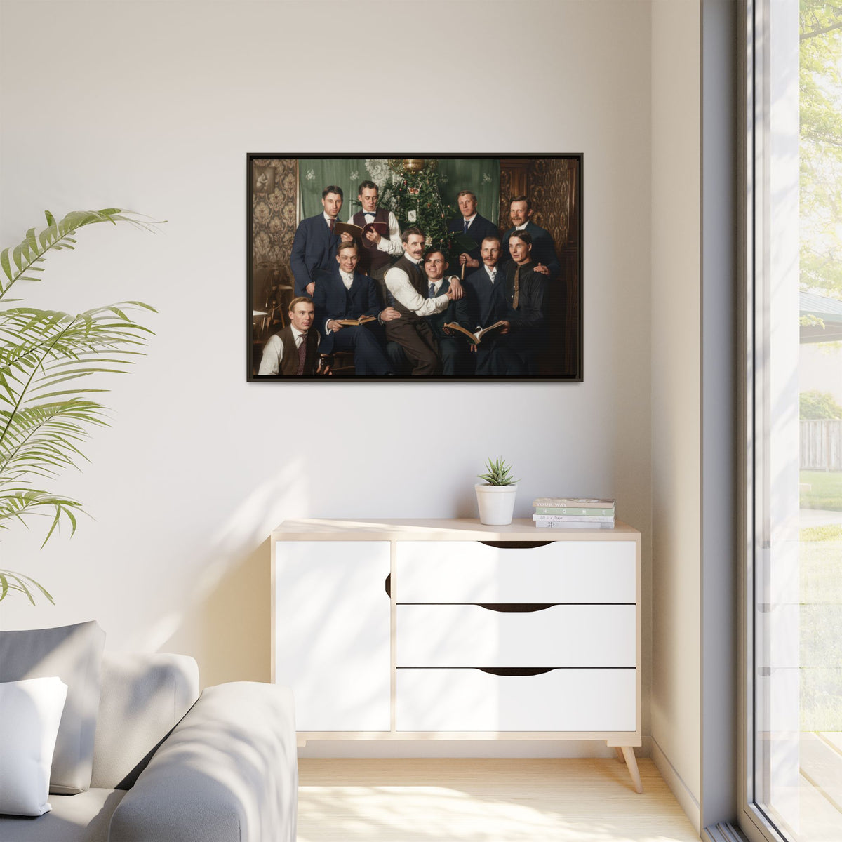 hommes 001 | Framed Vintage Photo - Matte Canvas