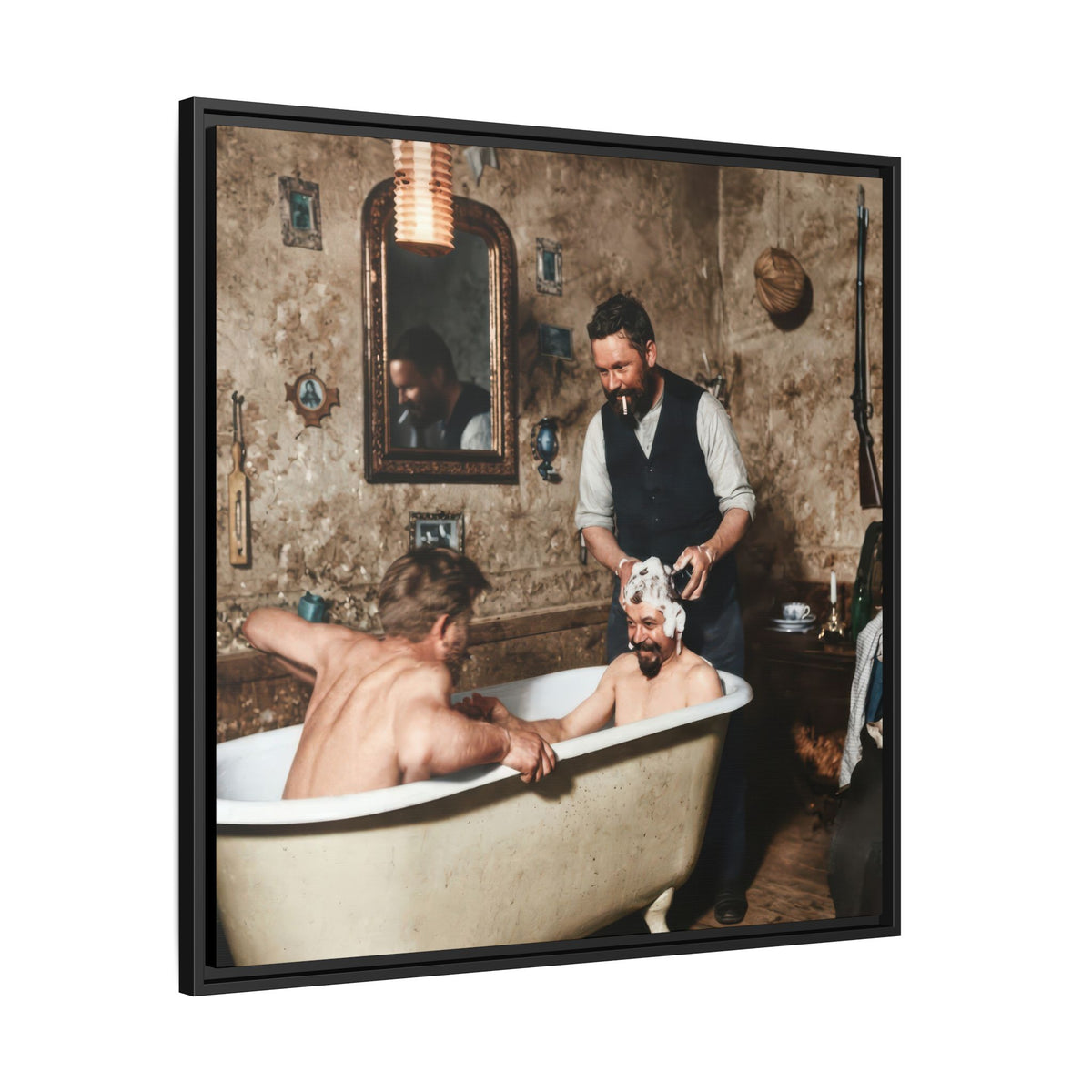 hommes 031 | Framed Vintage Photo - Matte Canvas2